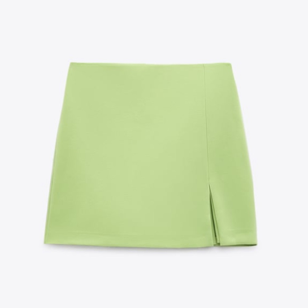 Zara Combination Skort with slit in green